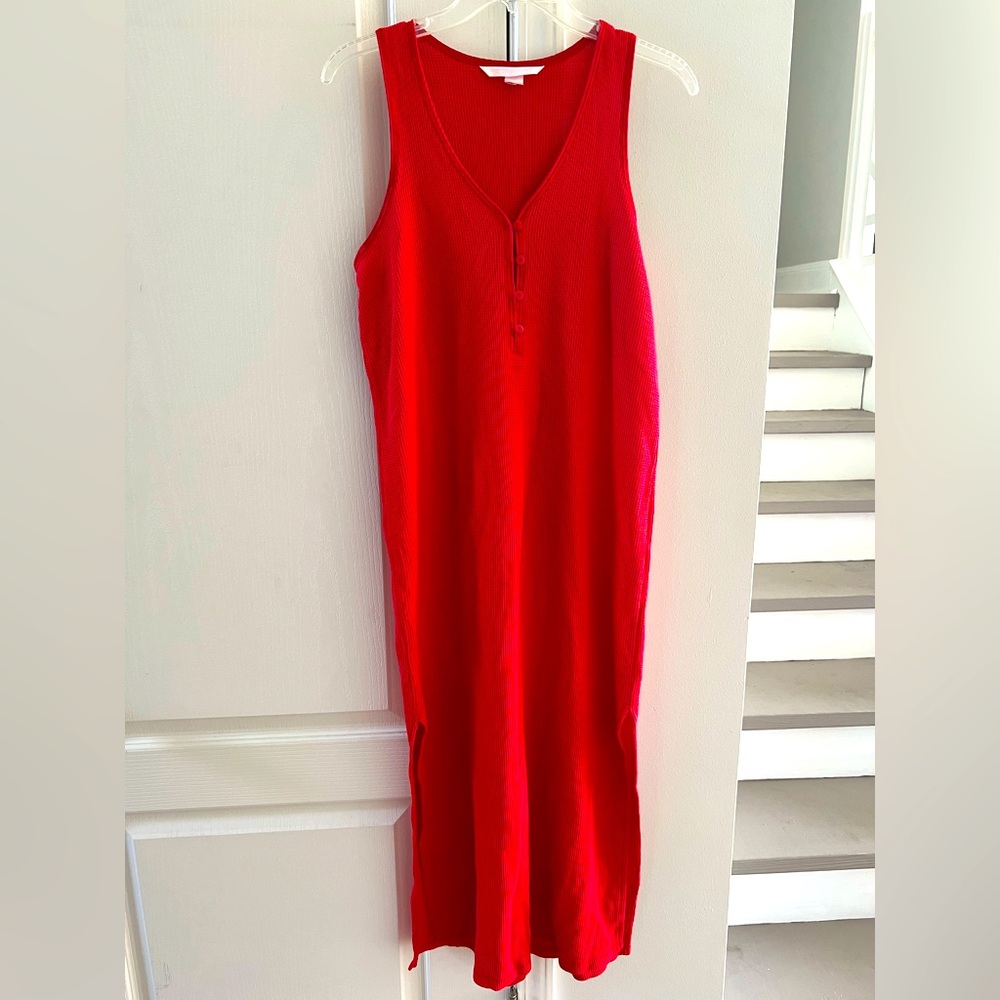 Victoria's Secret Midi Maxi Thermal Henley Dress EUC size Medium